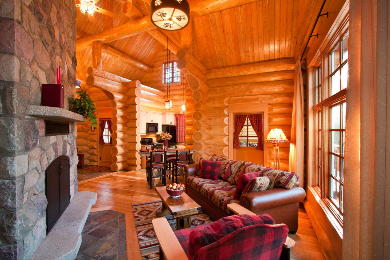 log cabin living room sets