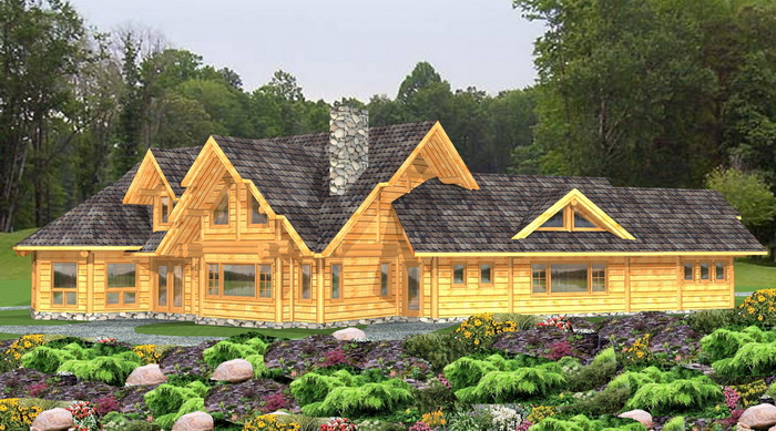 Log Post and Beam Package | Kettlewell | Log Home Plans