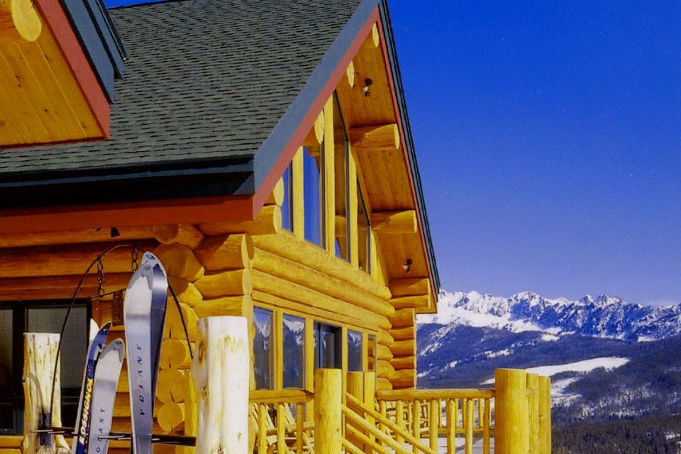 Log Ski Lodge Slopeside