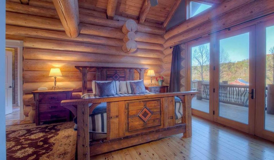 Log House Master Bedroom