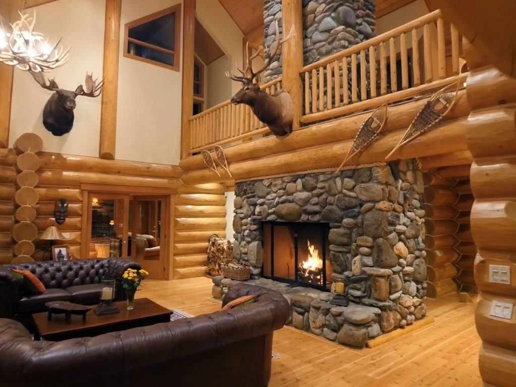 snowforest cabin living room